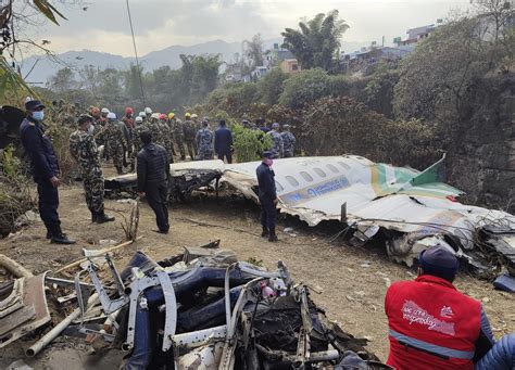 Nepal plane crash 2023 wikipedia - Jan 17, 2023 · A Facebook Live video purportedly showing the last terrifying moments inside the cabin on Yeti Airlines flight 691 before it crashed in Nepal on Sunday has circulated widely online, as search and ... 